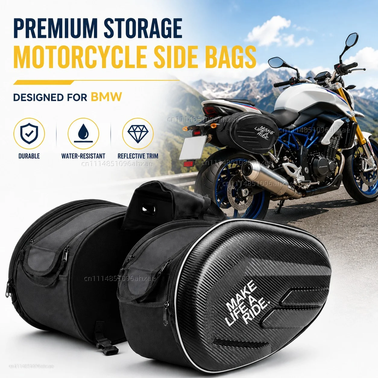 For BMW R1200GS R1250GS R 1200GS R1250 GS R 1250 LC ADV 2PCS Motorcycle Pannier Bags Luggage Saddle Bags Side Storage Fork