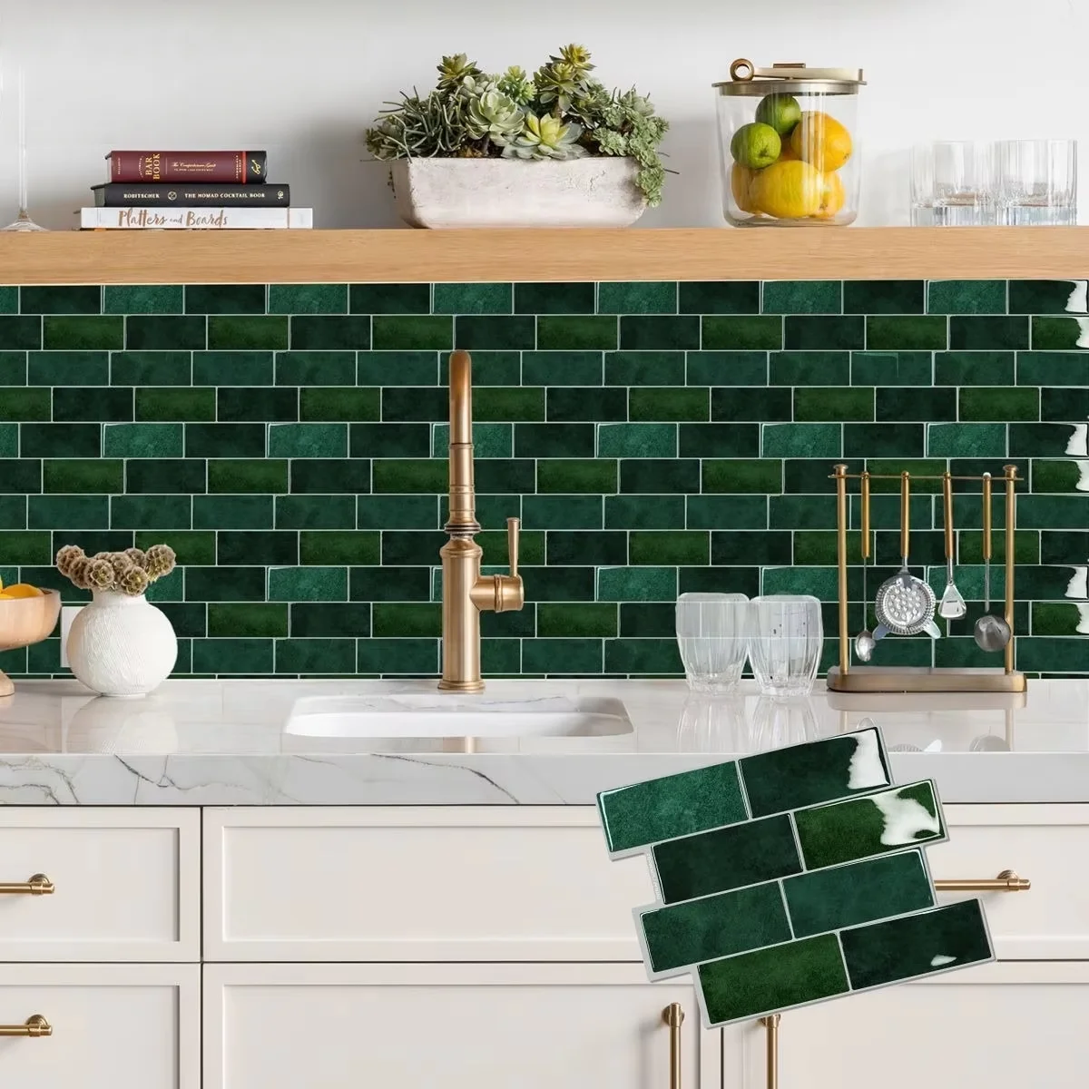 Subway Wall Tiles Backsplash Stickers 3D Wall Sticker Waterproof Strong Adhesive Wallpaper Interior Decorative Kitchen Bathroom