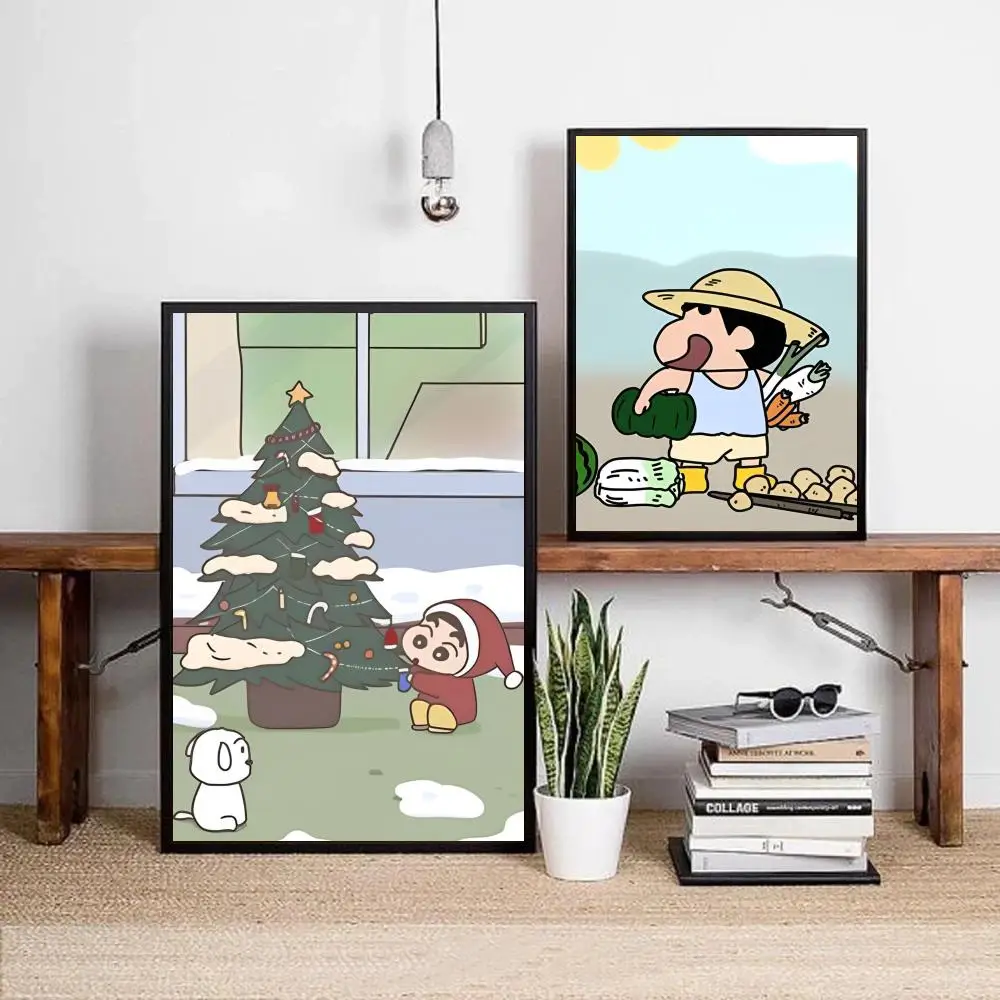 Anime Crayon Shin-Chan poster   Poster Wall Sticker Bedroom Bedside Decoration Modern Art Indoor Hanging Painting