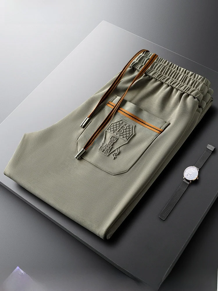 

Мужские повседневные брюки Slim Fit: летние, тонкие, мягкие, спортивные, с карманами, легкие, эластичные, для молодежи