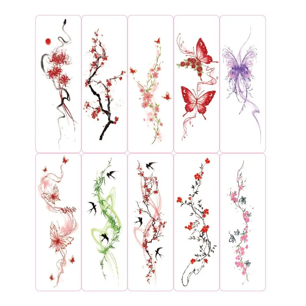 20 Pcs Trendy Flower Temporary Tattoos Butterfly Waterproof Arm Tattoo Temporary Glitter Tattoo Sticker Girls