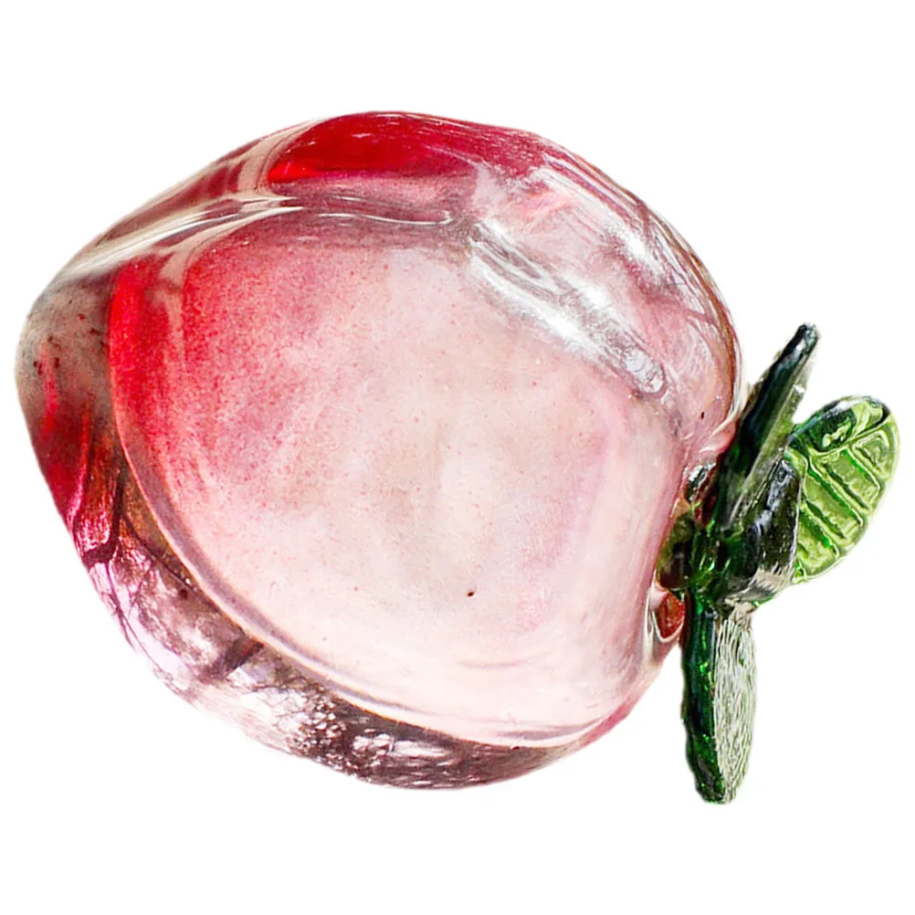 

Peach Decorative Crystal Artificial Peach Fruit Lifelike Tabletop Desk Ornament Home Decor Aesthetic Room Decoration