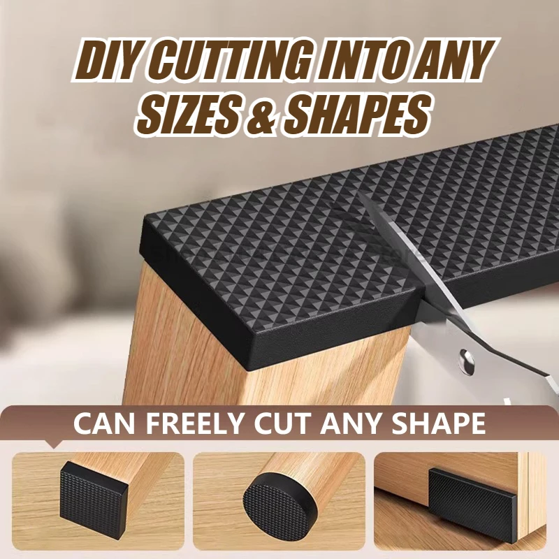 DIY Anti-slip Furniture Pads Mute Mats Bumper Damper Thick Non-Slip Pad Foot Cover Self Adhesive Table Chair Foot Protection Pad