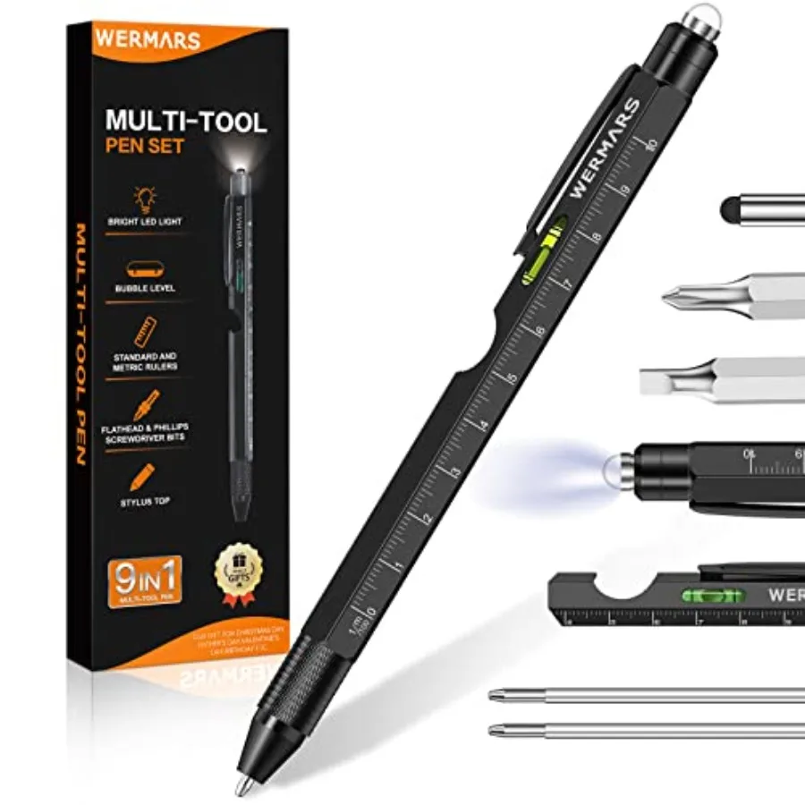 

Fathers Day Dad Gifts for Men, -9 in 1 Multitool Pen, Birthday Gift for Him, Christmas Cool Gadgets Dad Gifts from,Gifts for Hu