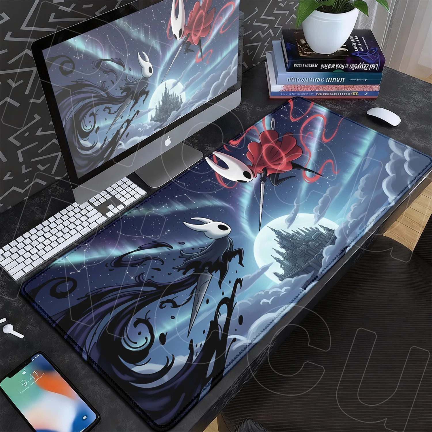 

30x80cm Gamer HD Mouse Pad Anime Rubber Mausepad Hollow Knight Lock Edge Keyboard Rug Large Computer Company Office Long Deskmat