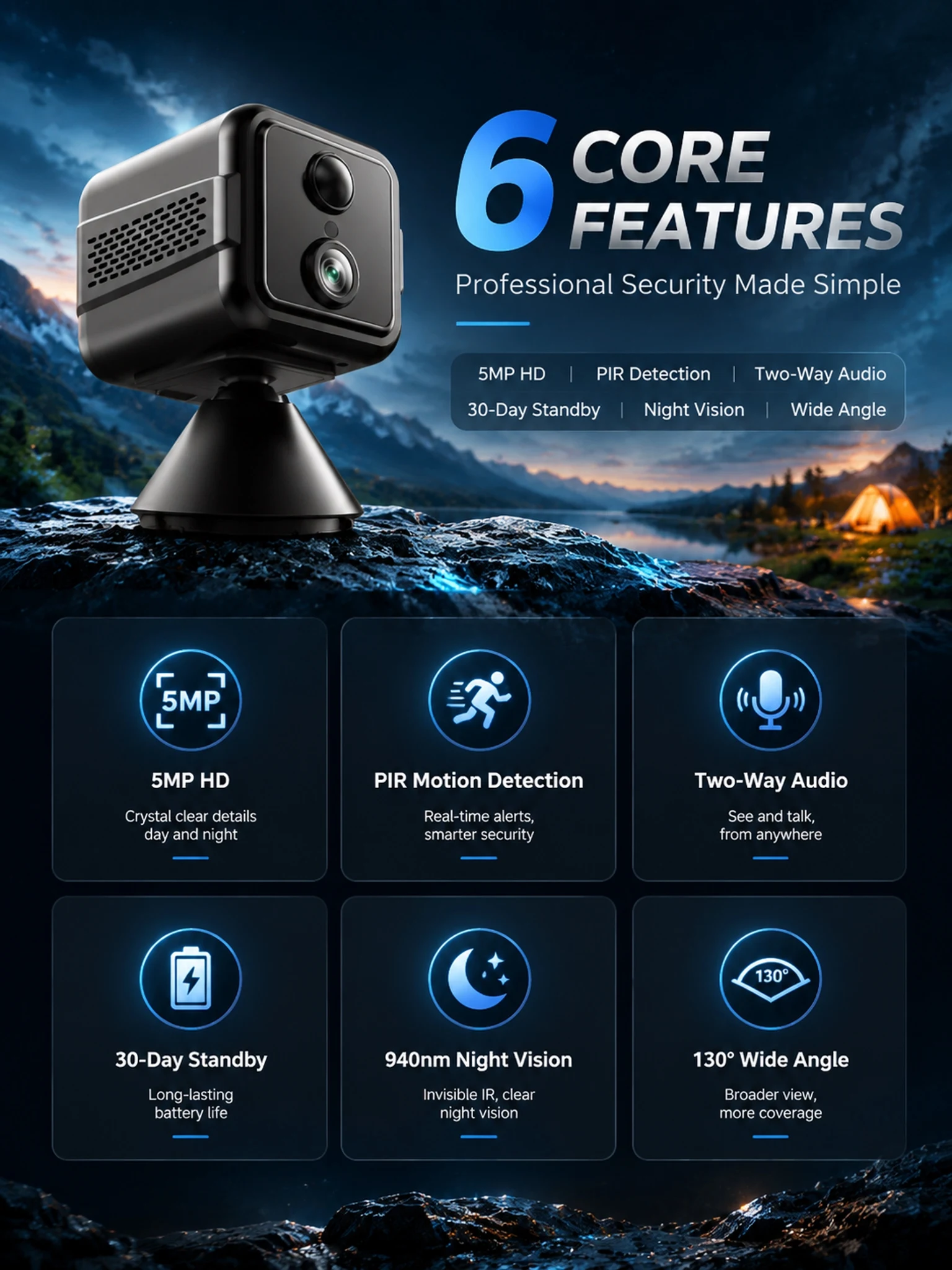 OKAM PRO HD 5MP Wi-Fi 4G SIM対応 - Security Camera System Solar 4G のレビューと価格