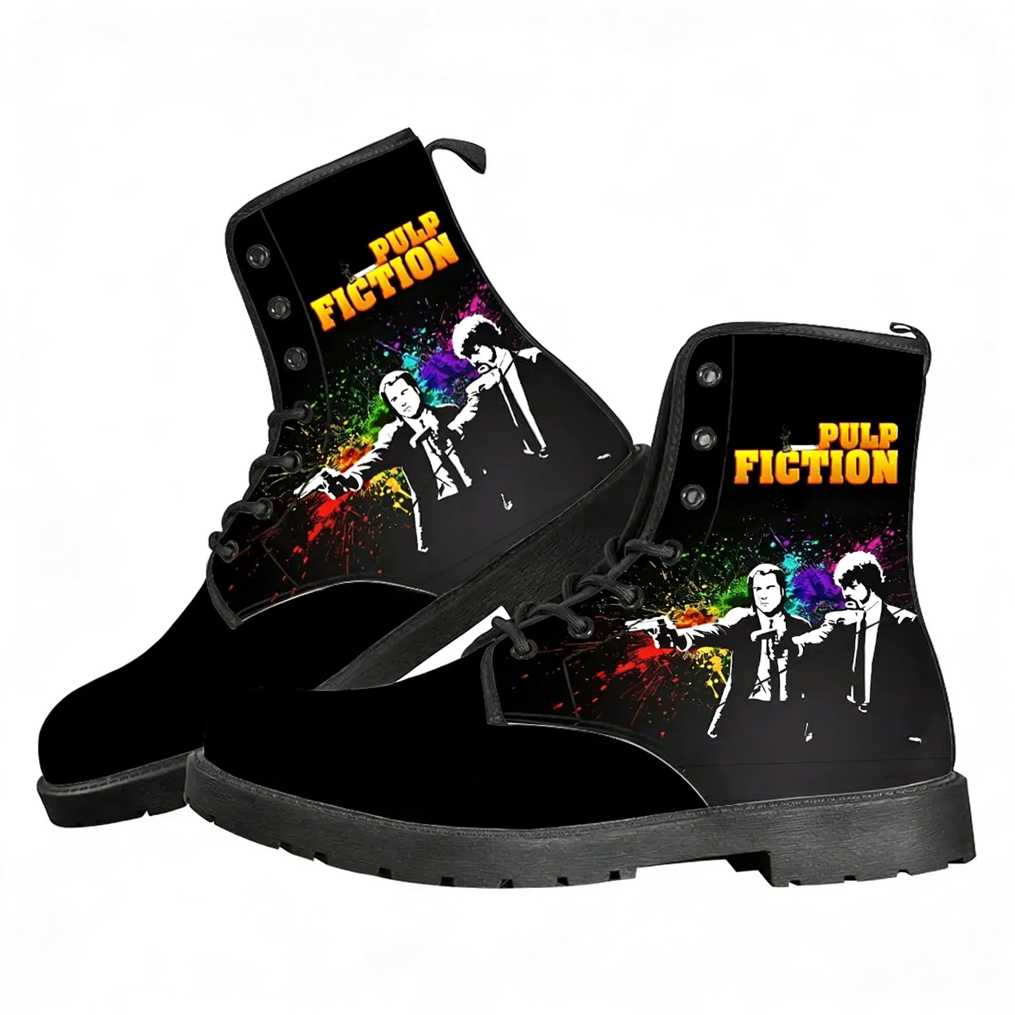 

Pulp Fiction Casual Boots John Travolta Mens Womens Teenager Shoes Retro Street 3D water proof Boot Outdoor Customize Made Boots