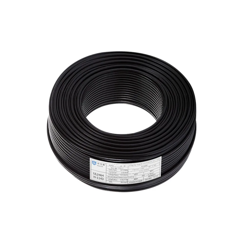

Safe Extension Cord US Electric Cable Flexible Black Soft Electronic Audio Wire PVC Jacketed 2464 Sheathed Wire Cable Audio