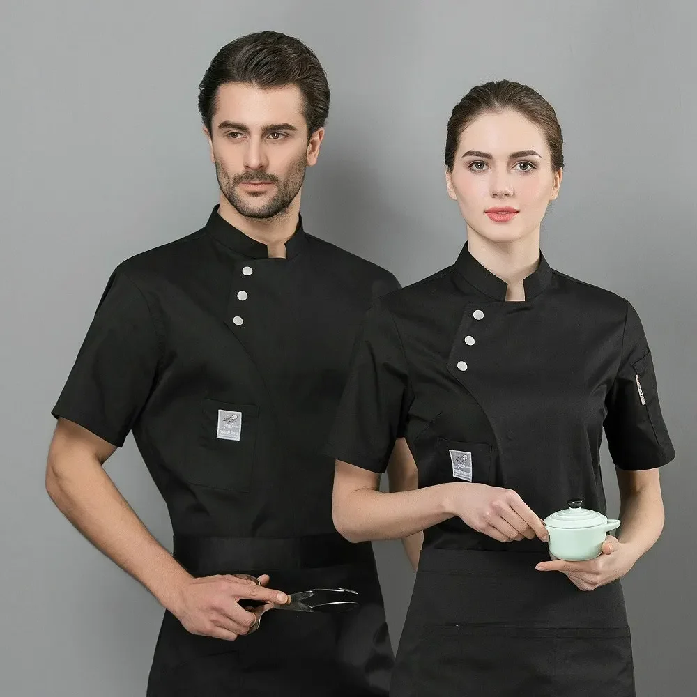 Unisex Chef Restaurant Jas Korte Mouwen Chef Jas Mannen Vrouwen Keuken Slijtage Ober Bakkerij Uniform