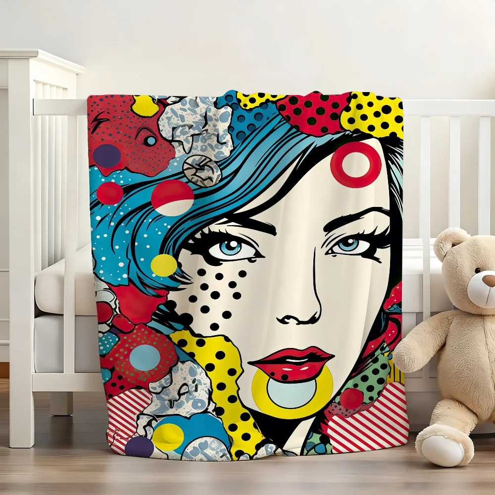 

Fashion POP Comic Portrait Blanket Soft and Skin Friendly For Couch Bed Napping Bedspread All Seasons Comforter