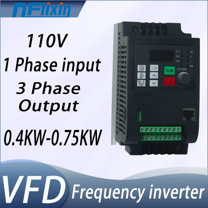 VFD Variable Frequency Inverter 110V Frequency Converter Single-Phase Input 3-Phase Output Drive Converter VFD Frequency Invert