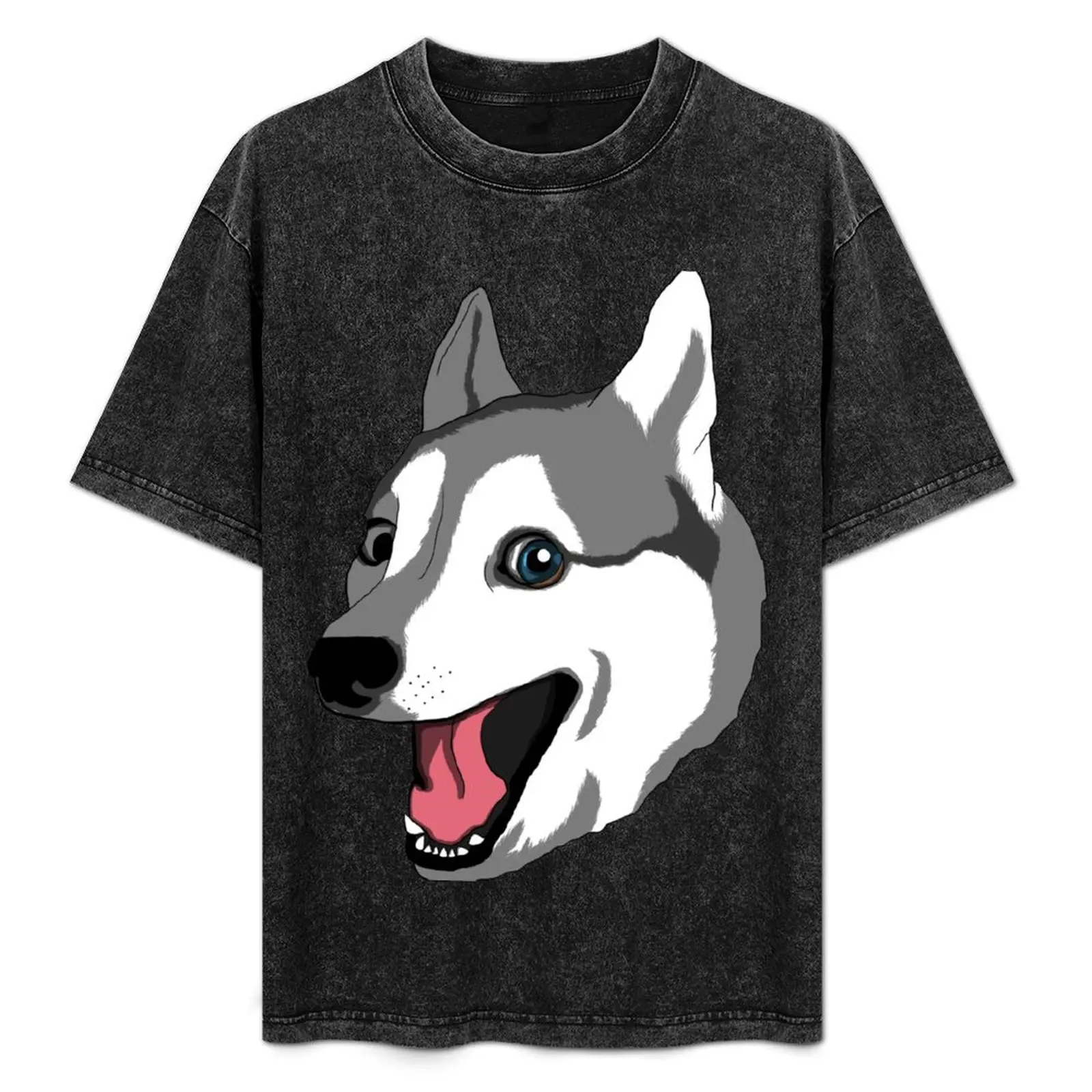 

Happy Husky T-Shirt Minimalist Graphic Tee Shirt