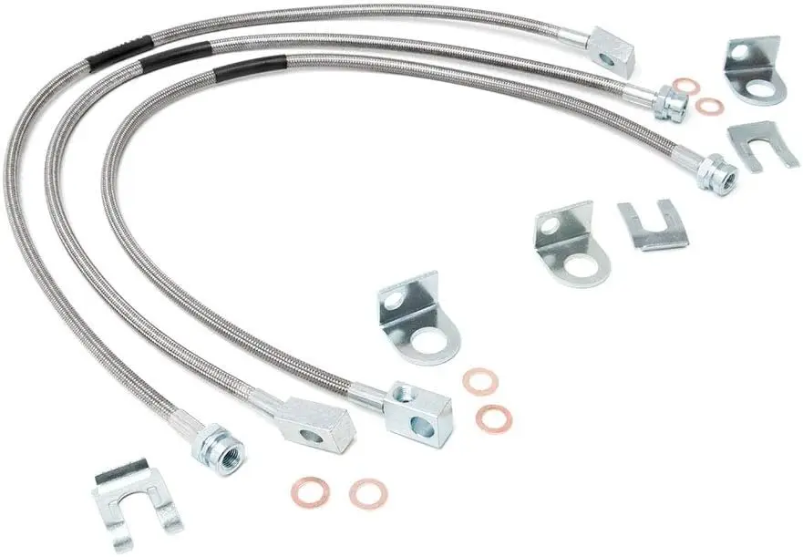 

Stainless Steel Brake Lines for Jeep Wrangler TJ/YJ/XJ 1987-2006, Front and Rear Set