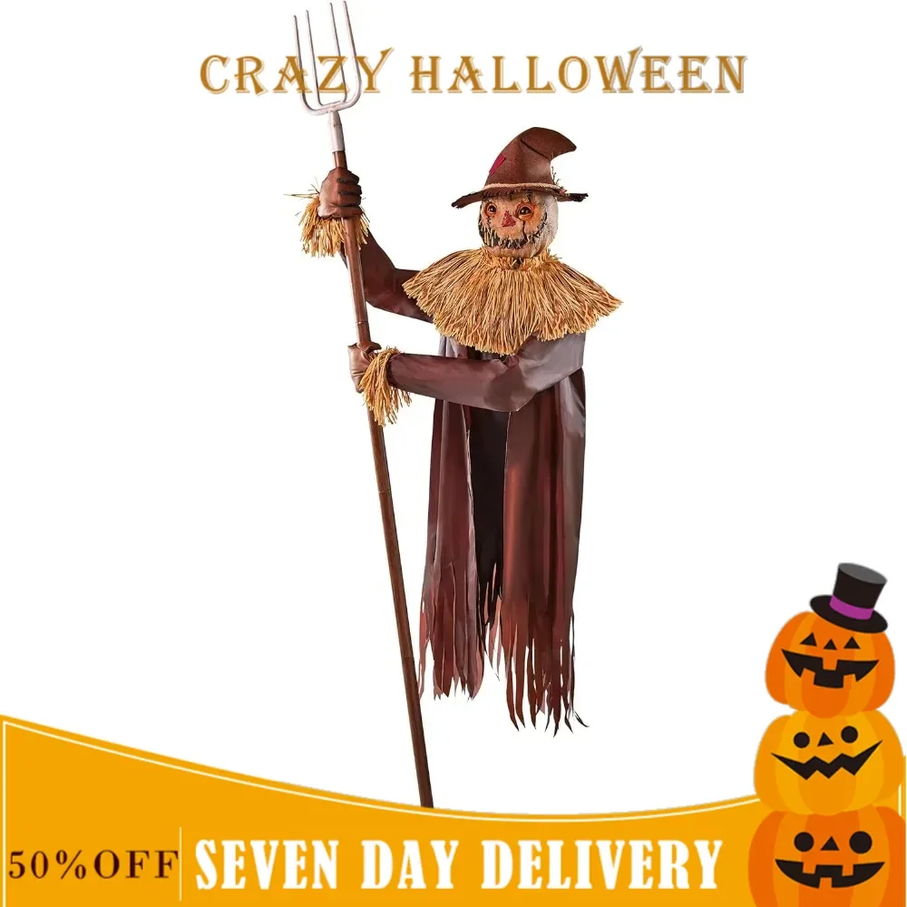 Halloween Outdoor Horror Costume, 7.9FT Scarecrow Decoration | Animation |, Halloween Outdoor Horror Decoration