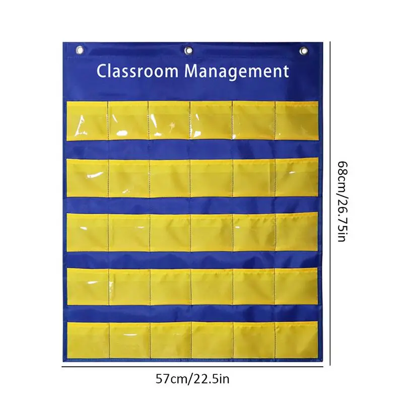 Classroom Pocket Charts Pocket Chart Wall File Organizer School Supplies For Students To Put School Passes Examination Cards