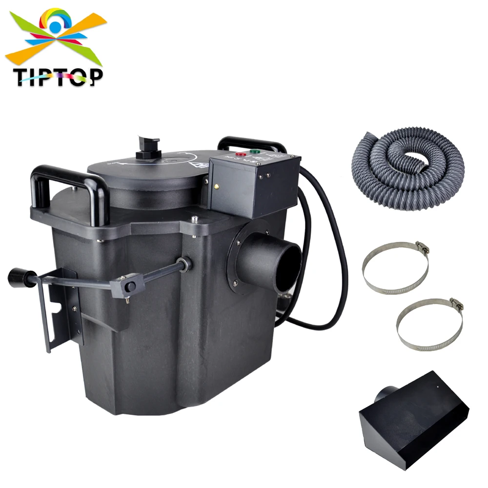 tiptop 3500w profissional efeitos de estagio co2 maquina de gelo seco de aco inoxidavel pendurado cesta carrinho baixa maquina nevoa a terra 01