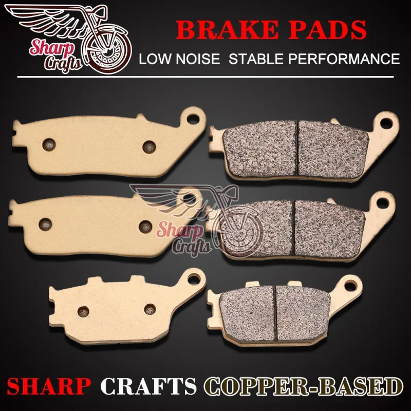 Motorcycle Copper-Based Front & Rear Brake Pads For Kawasaki Z750 ZR750 ABS 07-11 Z650 ER650 17-19 KLE650 Versys EX650 Ninja650