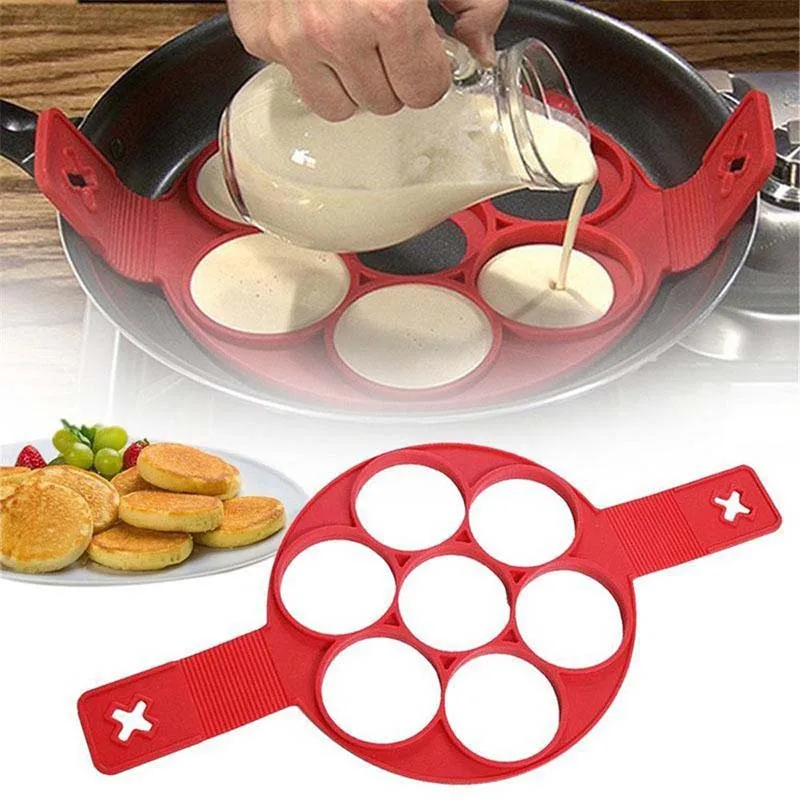 1pc Silicone Non Stick Fantastic Egg Pancake Maker Ring Kitchen Baking Omelet Moulds Flip Cooker Egg Ring Mold