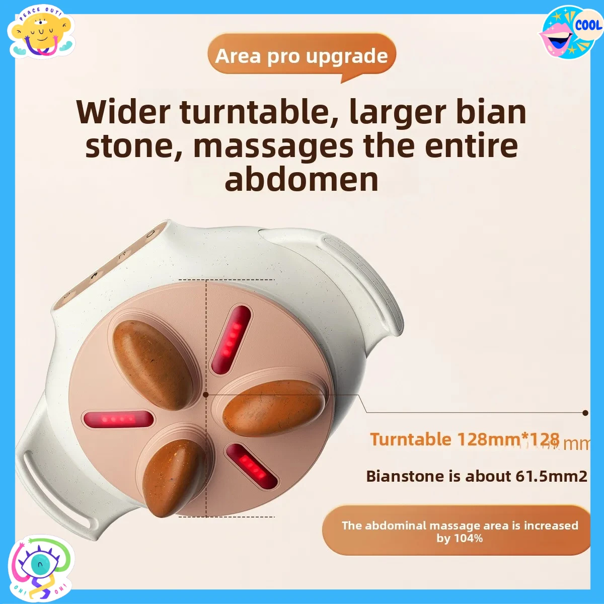 

Bestseller Abdominal Rubbing Device Pro Stomach Rubbing To Promote Intestinal Peristalsis Abdominal Massager Large Area Stones