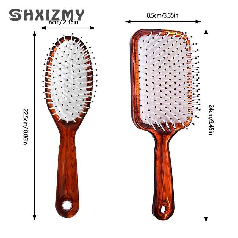 Wide Teeth Air Cushion Combs Scalp Massage Hair Brush Amber Color Anti-static Comb Home Salon Professional Hairdressing Tools