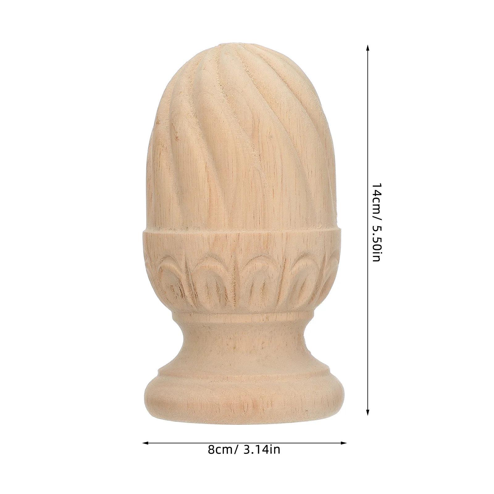 Wood Craft Spindle Pineapple Column Unfinished Decorative Baluster Finial Accessories Staircase Bed Post DIY Furniture