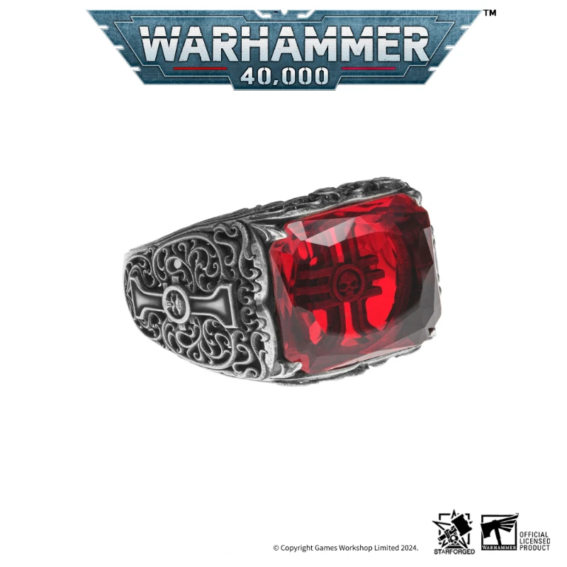 Starforged Star Forged War Hammer 40K Perimeter Trial Court Ring Owner's Certificate 925 Silver