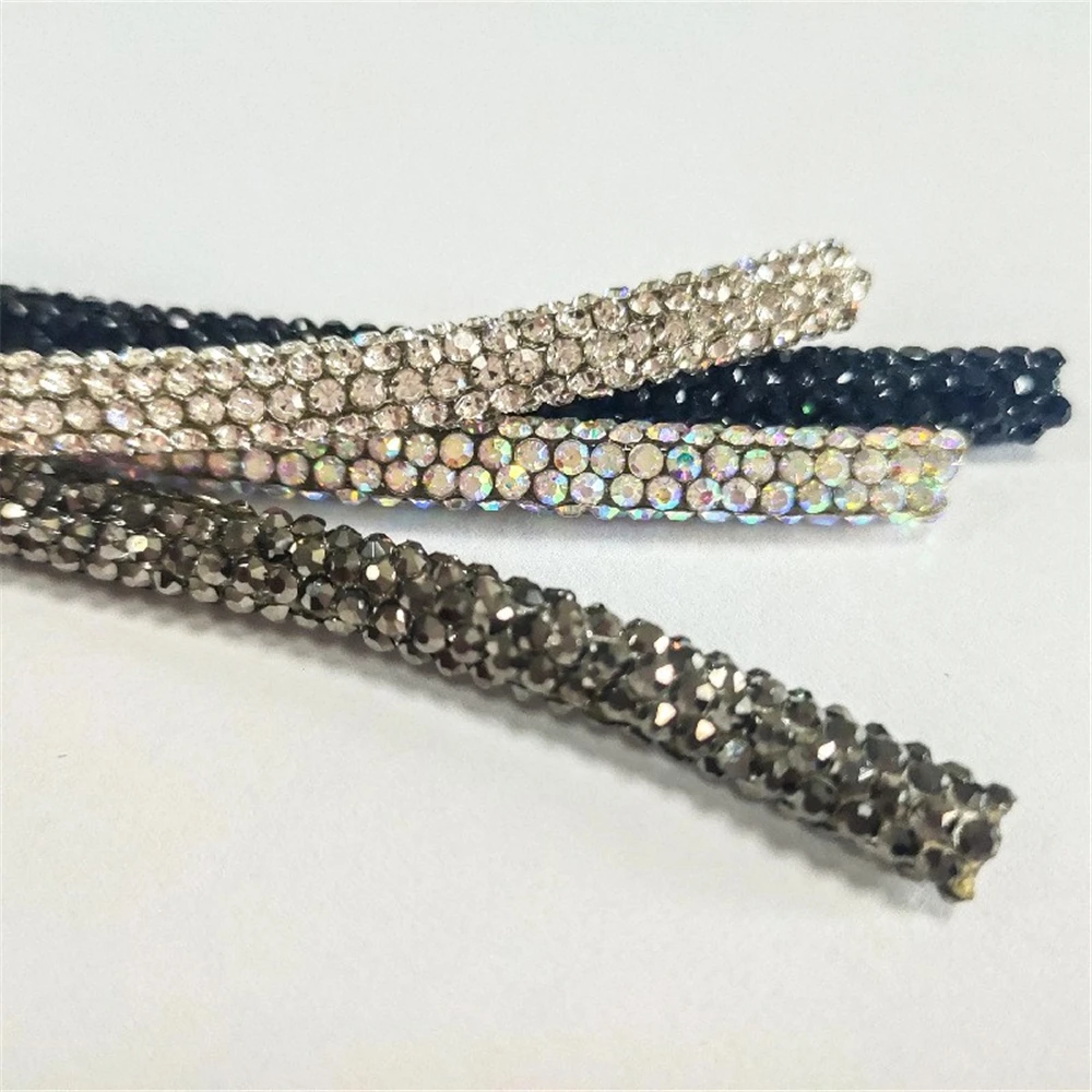 1 Metre Glass Rhinestone Pipe Cord Glitter Crystal AB Diamond Hose Tube Rope String for DIY Clothes Hoodies Hair Accessories