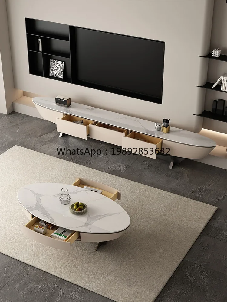 

GZ/Designer Net Red Sail Ship Type Floor TV Cabinet and Tea Table Combination
