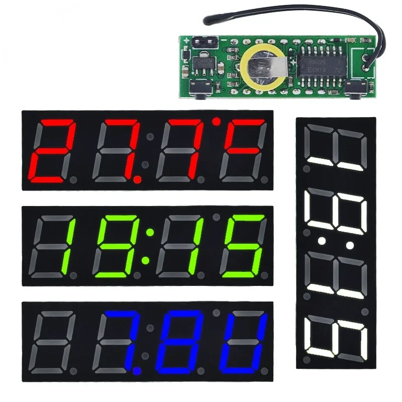 3 In 1 LED RX8025T Digital Clock Temperature Voltage Module DIY Time/Thermometer/Voltmeter DC 5-30V For Arduino