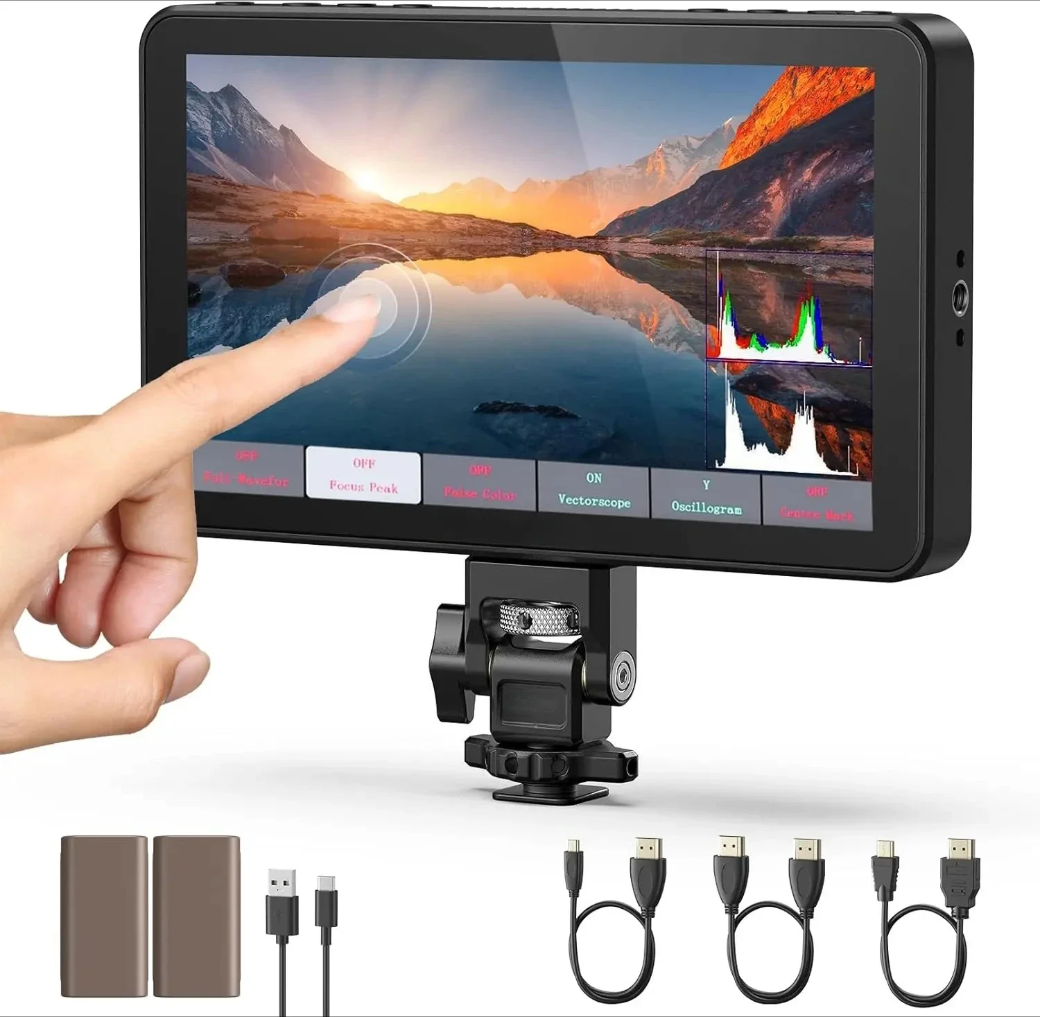 

NEEWER F700 7" Camera Field Monitor, 2000nit HD 1920x1080 IPS Touch Screen with 3D LUT, 4K HDMI Loop in/Out with Peak Focus