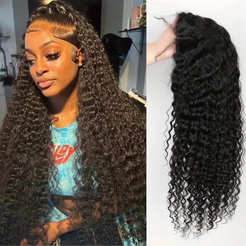 Rosabeauty 13x4 HD Lace Front Human Hair Wig Deep Wave  Preplucked Glueless Ready To Go Curly Wig 150% Density 40 Inch