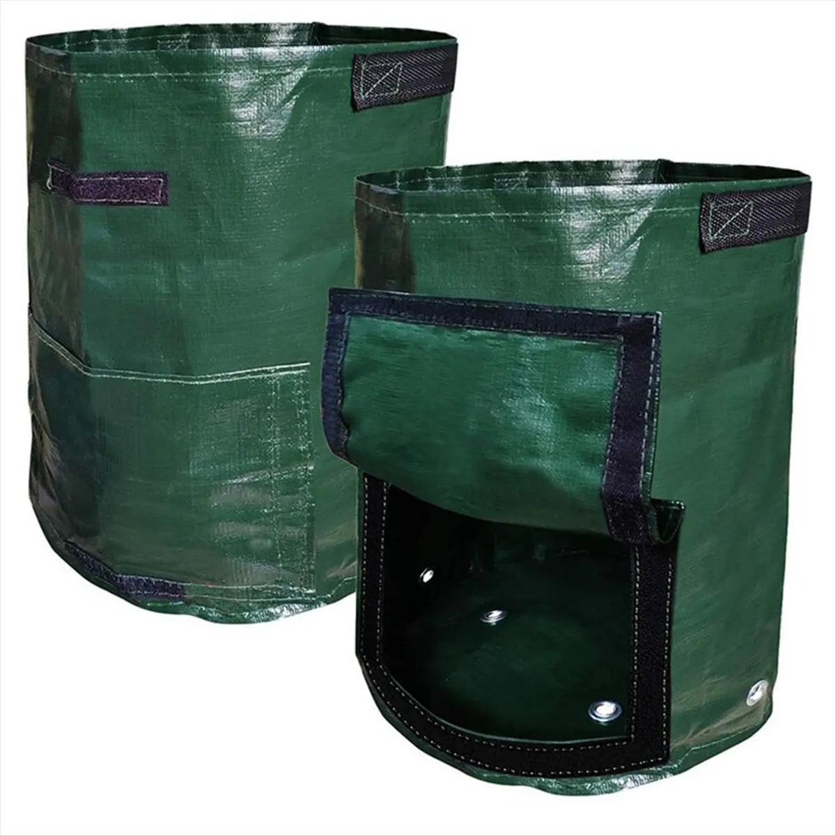 A20I 2PC Garden Potato Grow Bag PE Fabrics Gardening Thicken Pot Vegetables Planter Tub with Handles and Access Flap,A