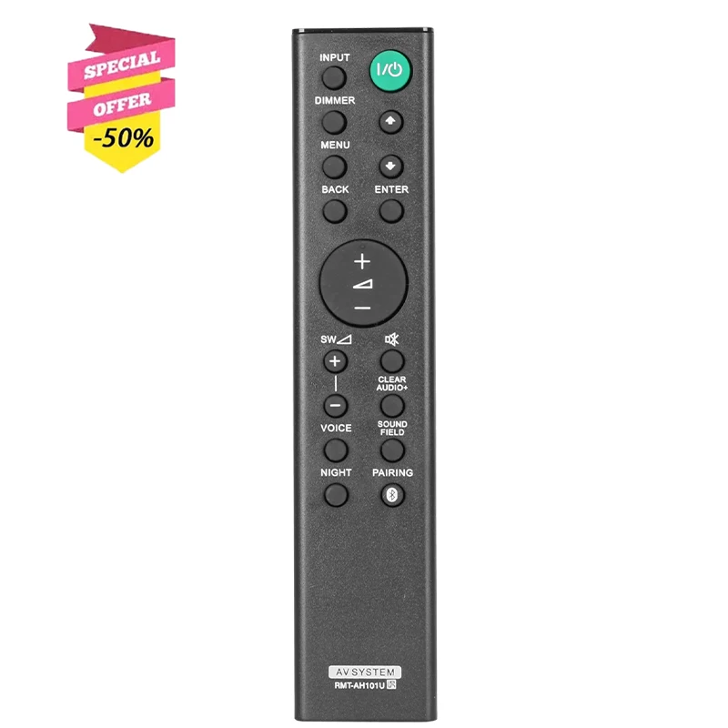 

RMT-AH101U Remote Control For Sony Soundbar AV System HT-CT380 HT-CT381 HT-CT780 SA-CT380 SA-CT381 SA-CT780 SA-WCT380 SA-WCT381