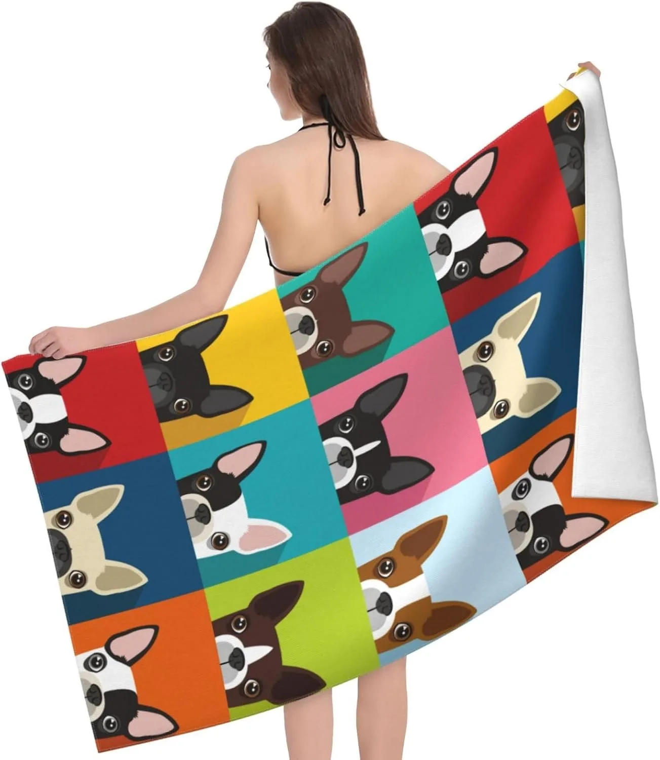 

Cute Dogs pattern Beach Towel for Family stuff friends Gifts Quick-Dry Towel For Bath Yoga Tourism Beach GYM Camping Swimming