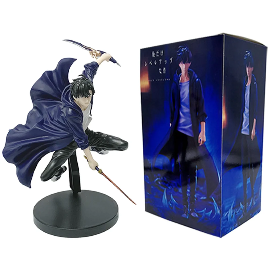 Novo em estoque solo nivelamento anime figura-sung jinwoo figura de ação 21cm pvc coletar modelo figura exibição anime mercadoria