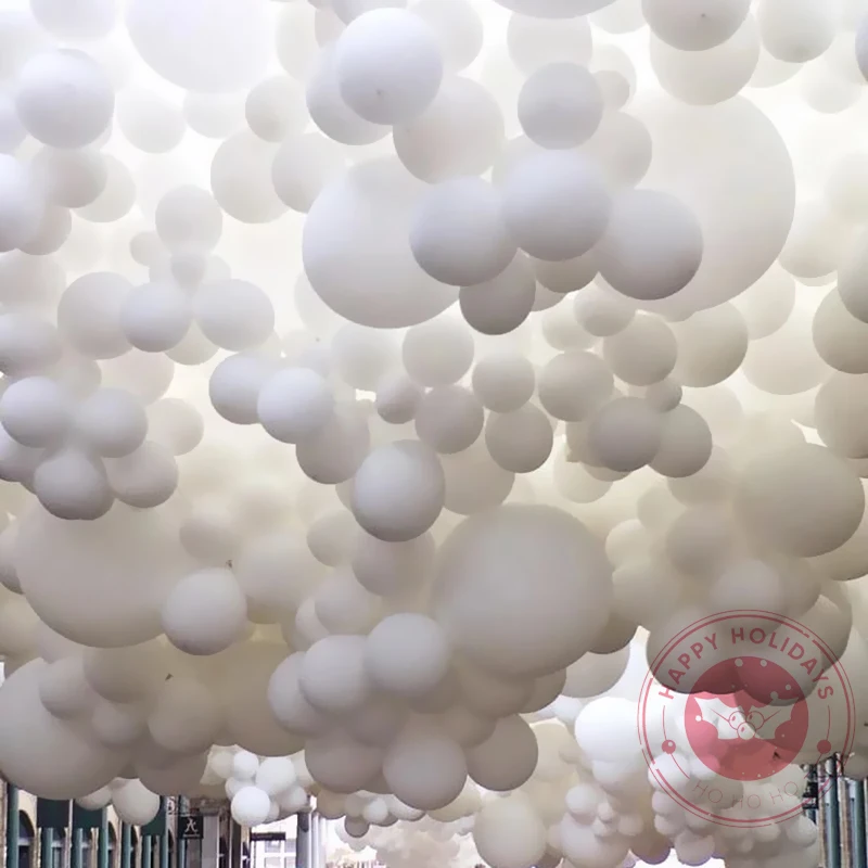 Matte Pure White Balloons Wedding Decoration Happy Birthday Party Baby Shower Globos 5-36" Round Latex Helium Balloon Arch Decor image 5