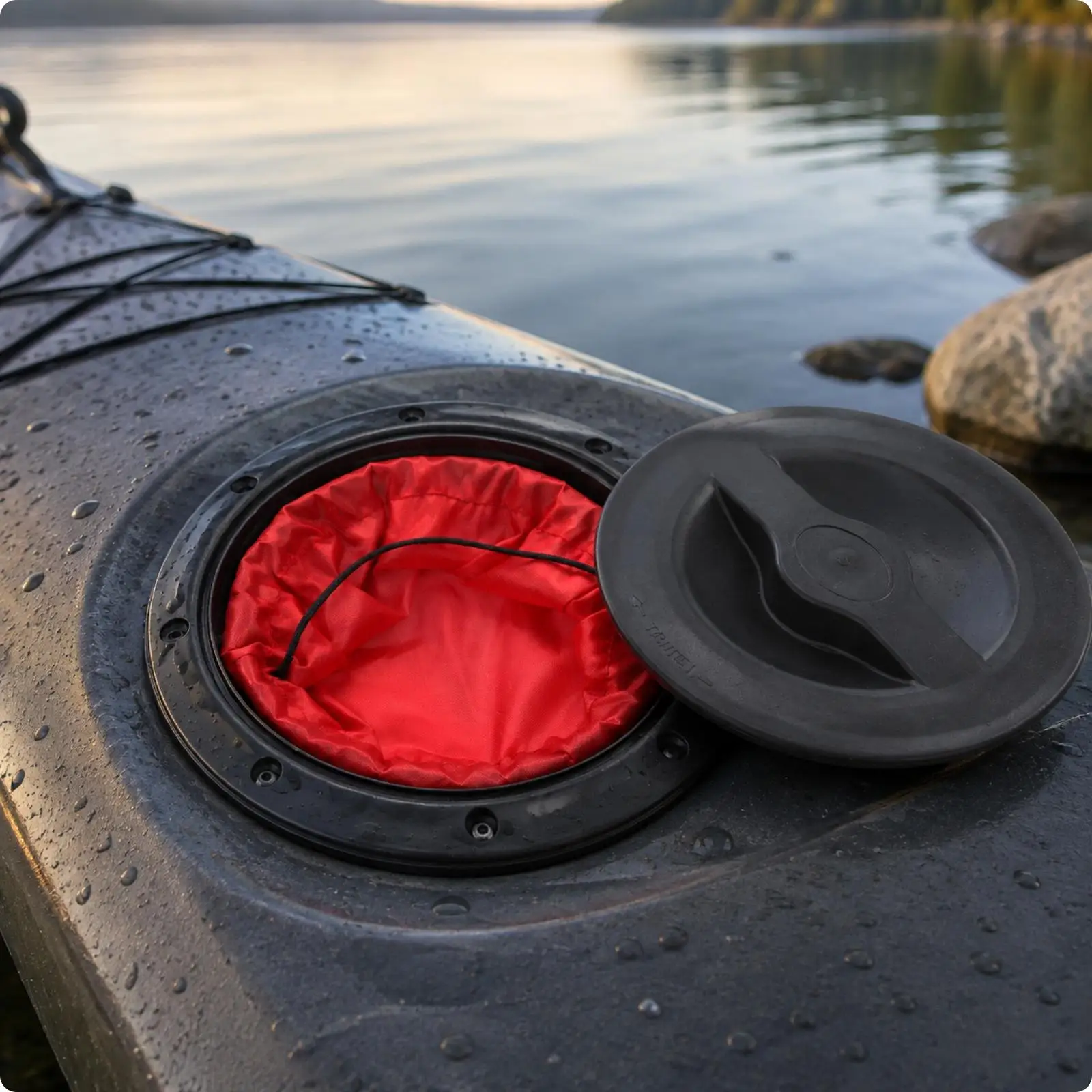 Round Kayak Hatch Cover Space-Saving 6-Inch Kayak Hatch Cover Waterproof Polyester Drawstring Storage Bag Lightweight Portable