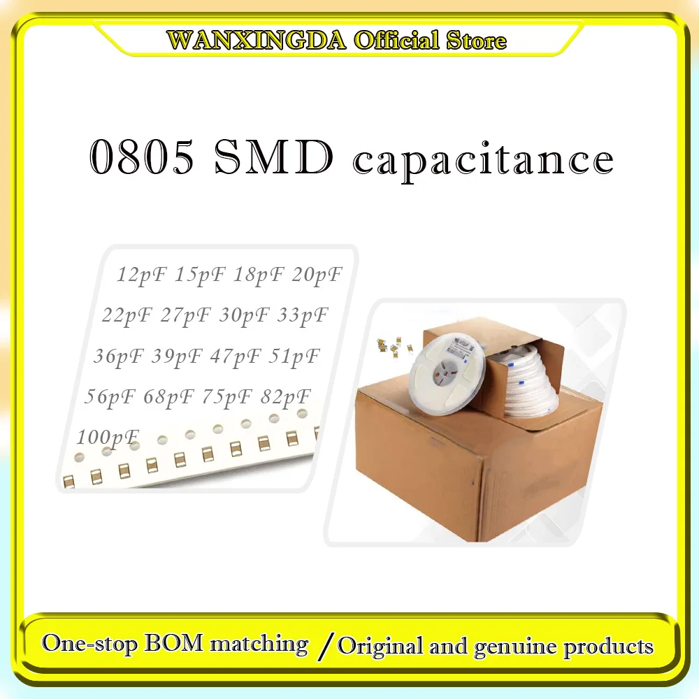 

0805 SMD 100Pcs 4000Pcs 12pF 15pF 18pF 20pF 22pF 27pF 30pF 33pF 36pF 39pF 47pF 51pF 56pF 68pF 75pF 82pF 100pF