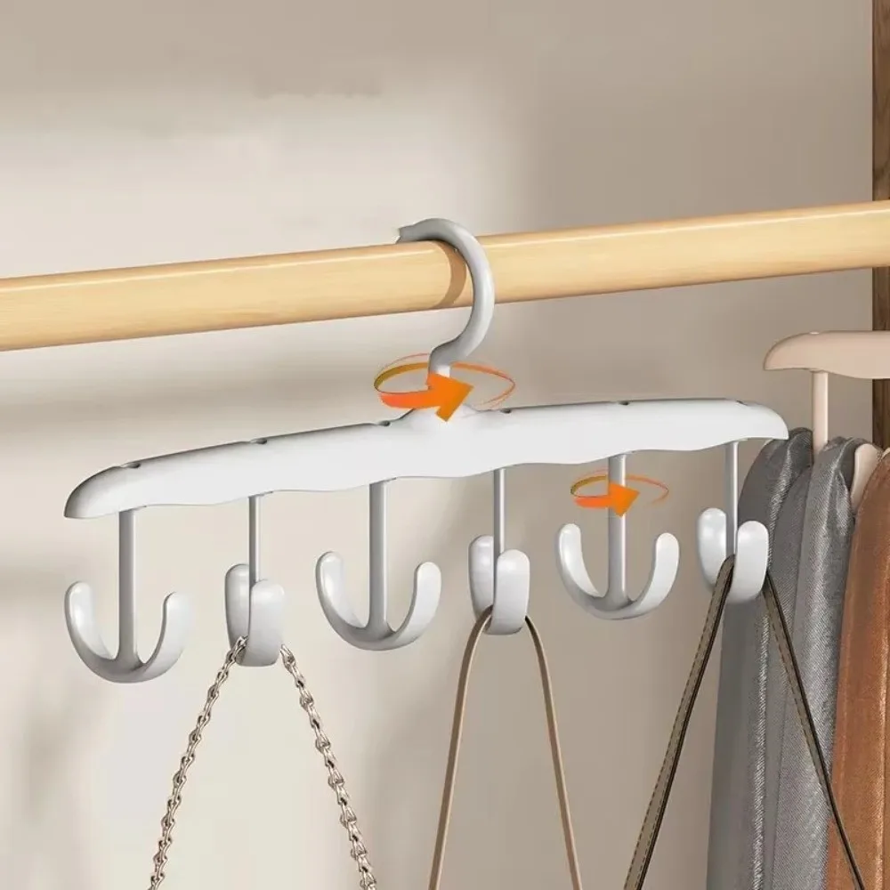 Tidy Portable Multi-Functional Hanger Multi-Hook Wave Hook Coat Rack Rotatable 12-Hook Closet Organizer Wardrobe Storage