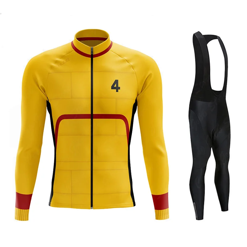 

Sweatshirts New Autumn Long Sleeve Cycling Jersey Set Bib Pants Ropa Ciclismo Bicycle Clothing Bike Jersey Uniform Men Jacket