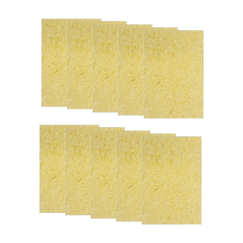 Yellow Soldering Cleaning Sponge, High Temperature Enduring Soldering Tip Cleaner for Electric Welding Accessory 10pcs Drop ship