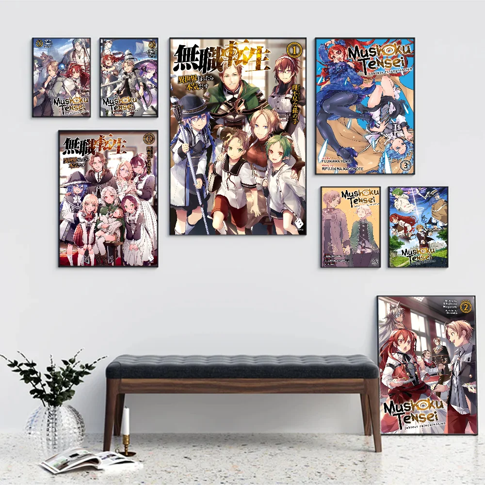 Mushoku Tensei Jobless Reincarnation Whitepaper Poster Waterproof Paper Sticker Coffee House Bar Aesthetic Art Wall Painting