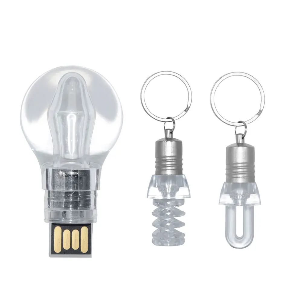 LED USB Flash Drive 64GB Lightbulb Model Pen Drive 32GB Creative Gift Memory Stick High Speed Pendrive Free Key Ring U Disk