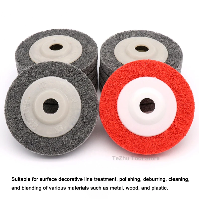 100mm Nylon Fiber Polishing Wheel Abrasive Sanding Disc For Angle Grinder Metal Woodworking Glass Cleaning Abrasive Tool