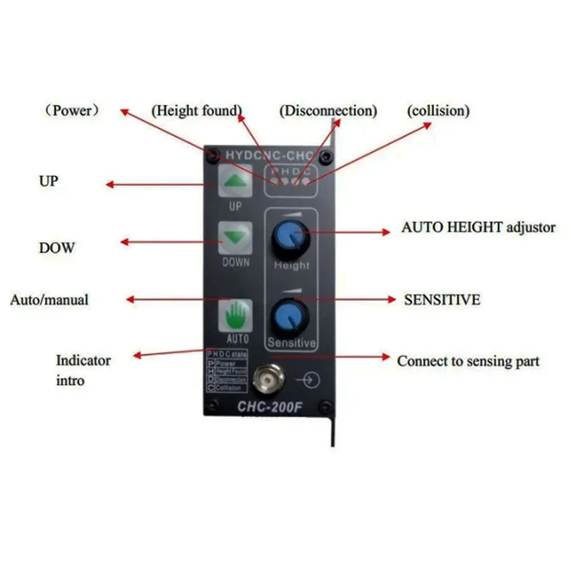 Hongyuda CHC-200F/E condensator hoogteregelaar CNC vlam plasmasnijpistool hoogte automatische tracking
