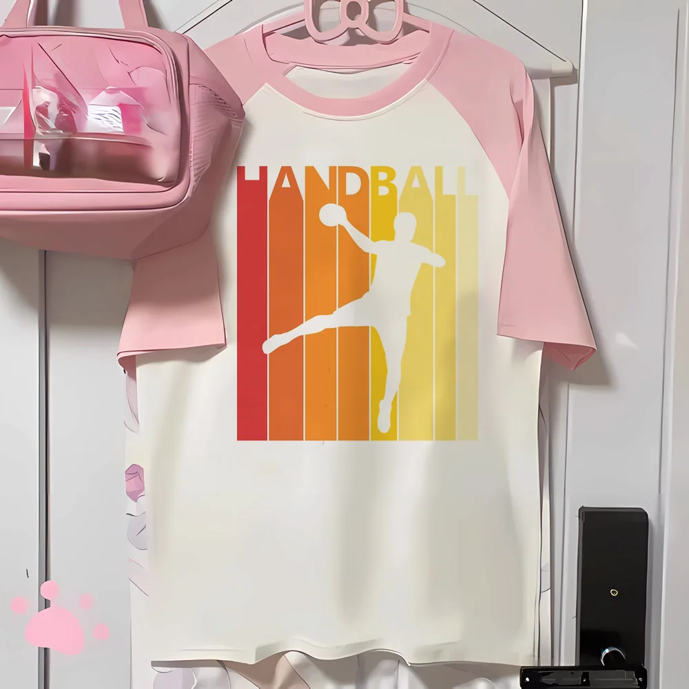 Handball t shirt women elegant printed design comic t shirt girl comic Japanese clothes