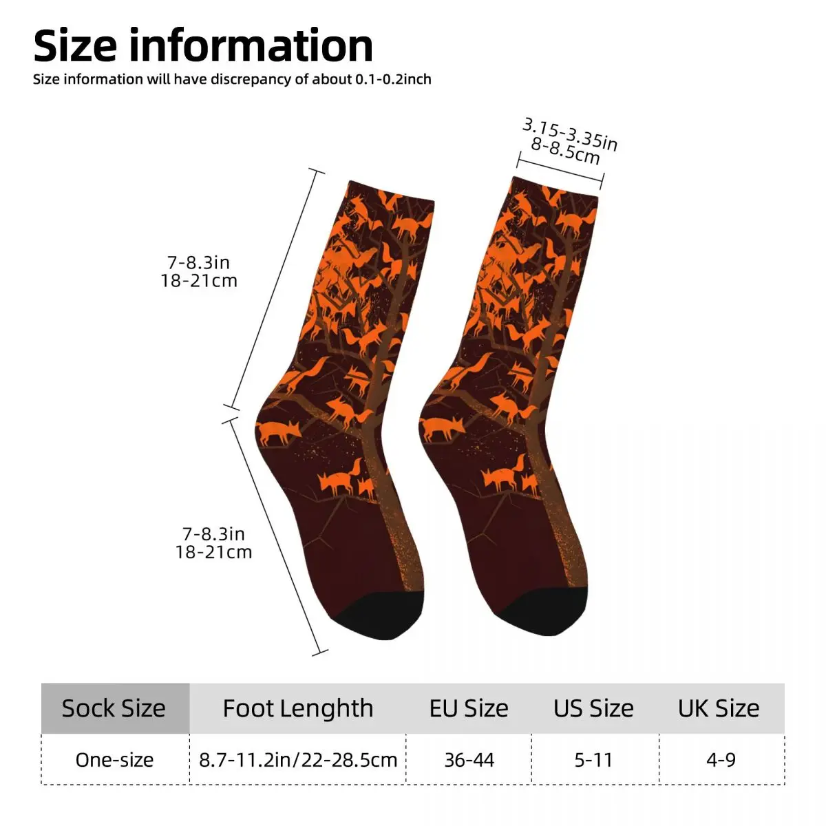 Blazing Fox Tree Fox Calcetines para hombre y mujer, medias de Primavera de poliéster