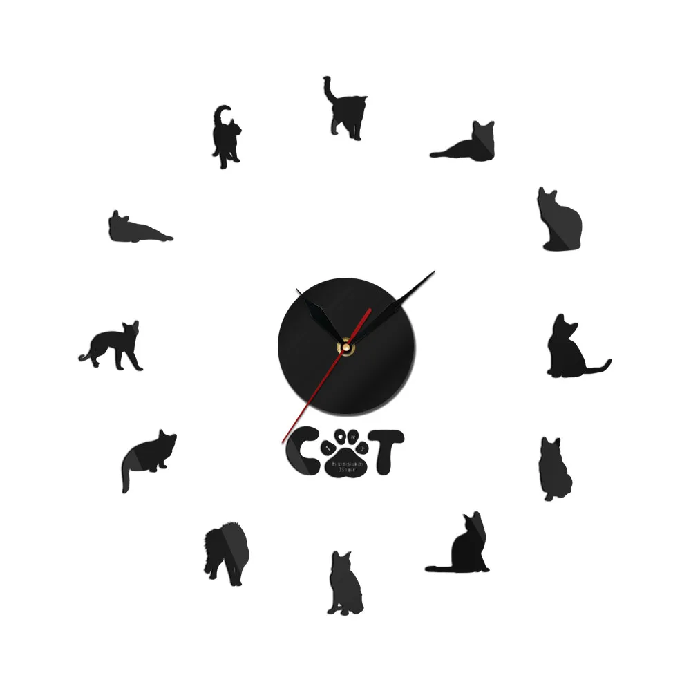 

I Love My Russian Blue Cat Mirror Effect Wall Clock Funny Gifts Animal Big Time 3D Watch Clock Daughter Gifts