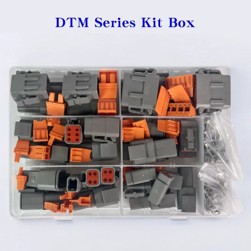 

1/5/10 Boxes Deutsch DTM Series Kit Repair Tool Box DTM06-2/3/4/6/8/12S DTM04-2/3/4/6/8/12P Automotive Sealed Plug With Terminal