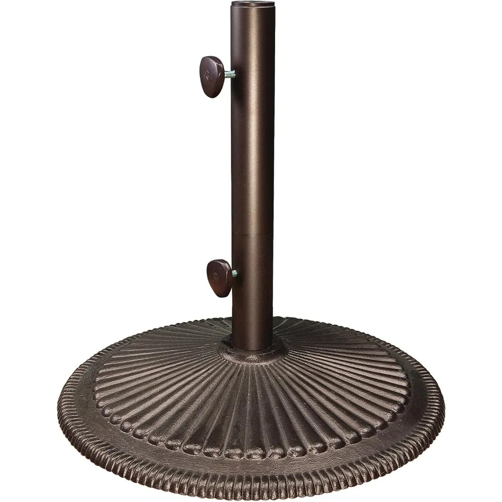 Base de guarda-chuva de ferro fundido de 50 libras com peso extensível, estilo clássico de mercado, 19,3 polegadas de diâmetro